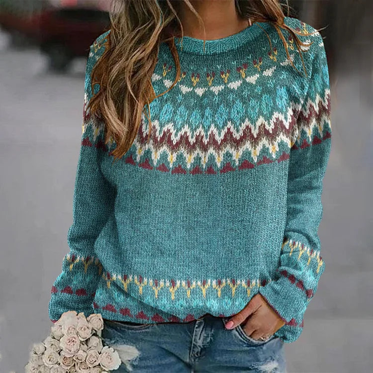 Sabine™ - Pull jacquard en laine douce
