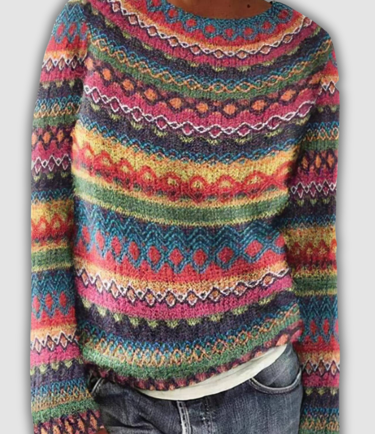 Adèle™ - Pull jacquard en laine douce