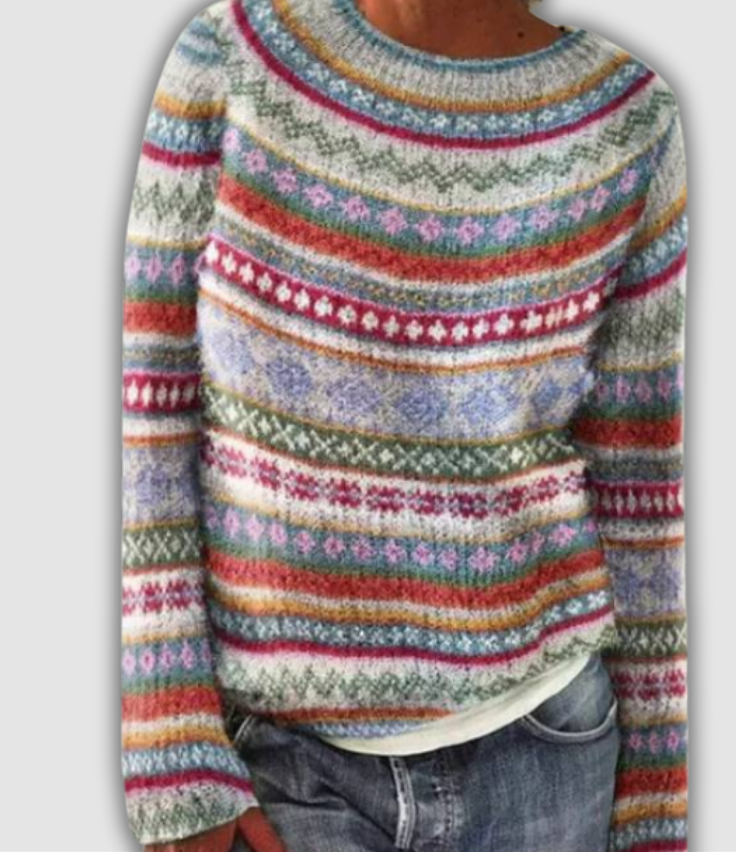 Manon™ - Pull jacquard en laine douce