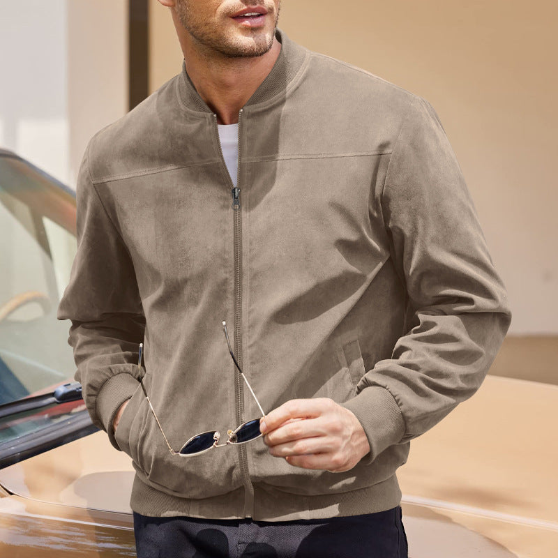 Aero™ - Bomber en daim à col côtelé