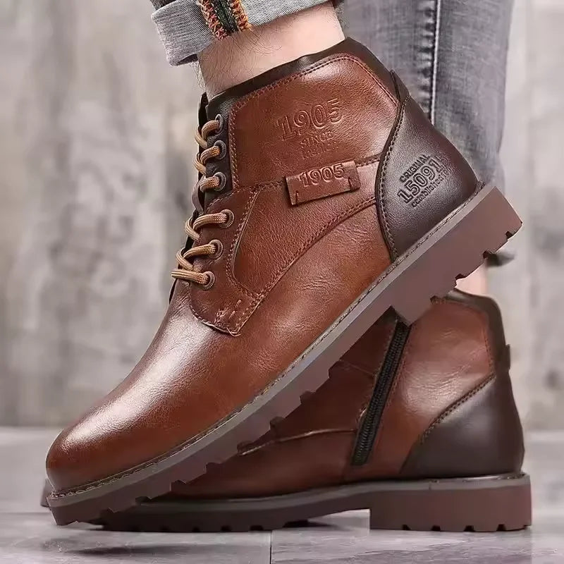 Siena™ - Bottines en cuir véritable homme