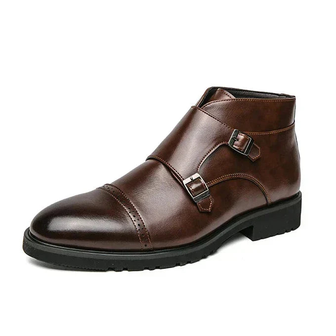 Peter™ - Bottines à double boucle en cuir véritable