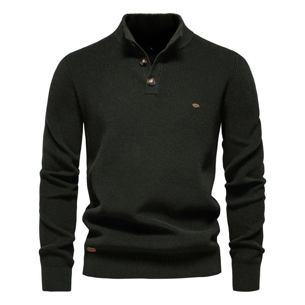 Adrien™ - Pull à col montant boutonné