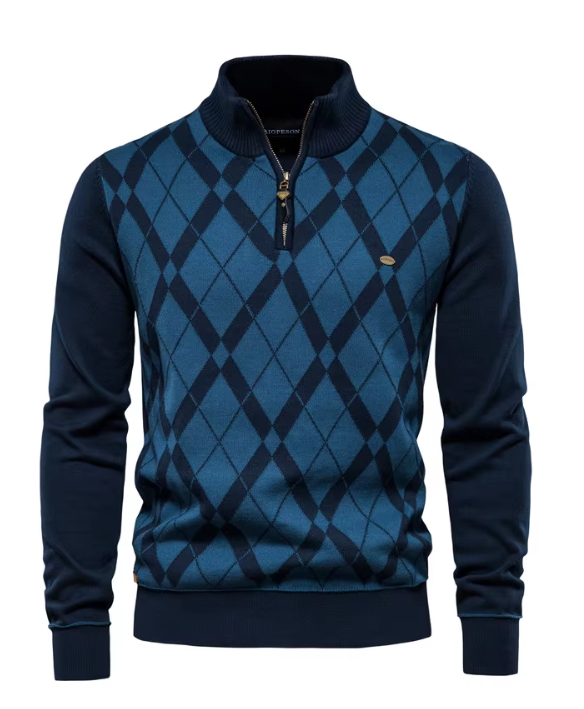 Henri™ - Pull zippé à col montant