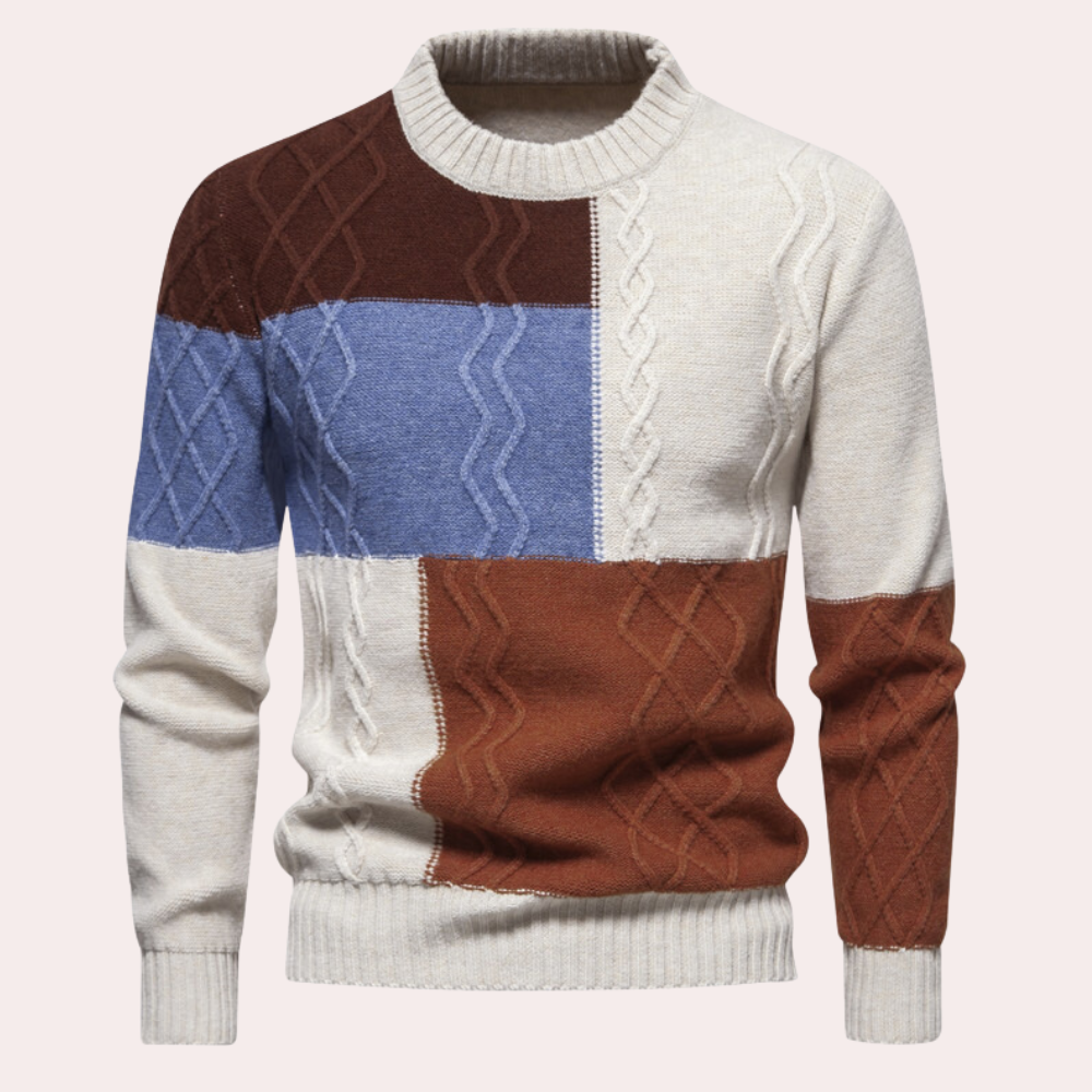 Bojan™ - Pull à col rond patchwork