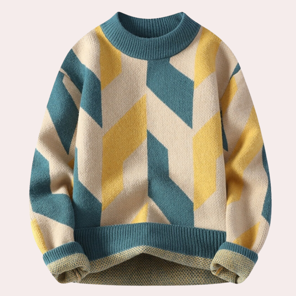Leroux™ - Pull ample à motif patchwork