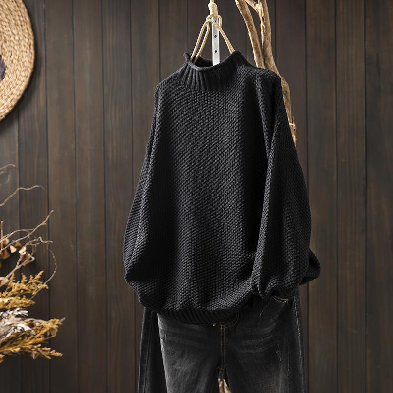 Noara™ - Pull oversize en coton à col haut