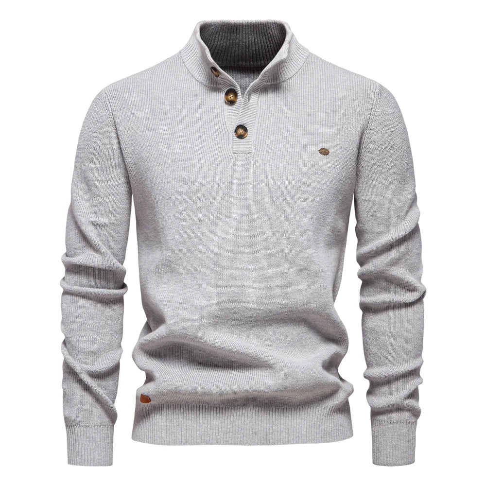 Adrien™ - Pull à col montant boutonné